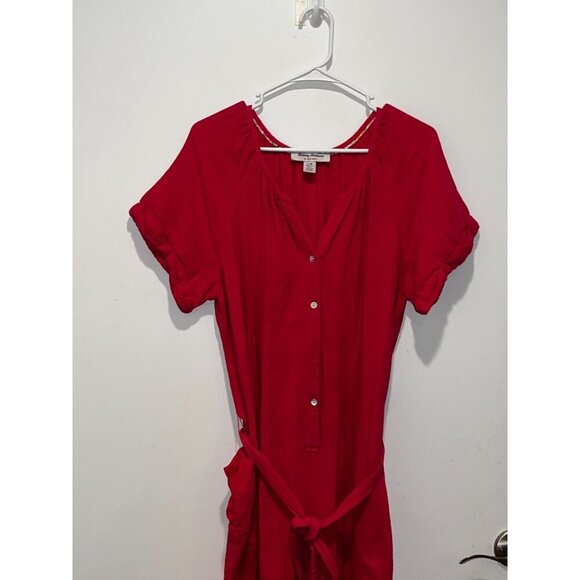 Tommy Bahama Jumpsuit Womens Size L Pink Island soft wide leg Cropped Pockets - Picture 3 of 8